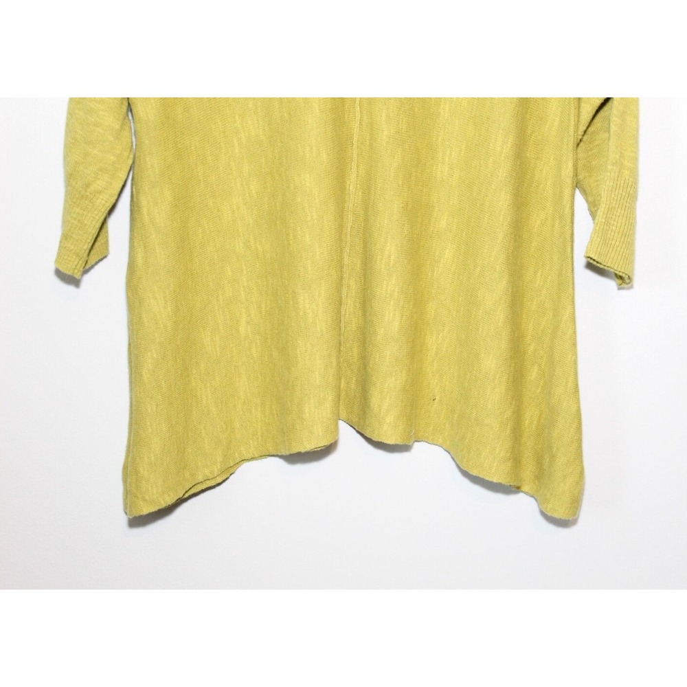 Eileen Fisher Organic Linen Cotton V-neck 3/4 Sleeve Top Green Small Lightweight - Picture 8 of 16